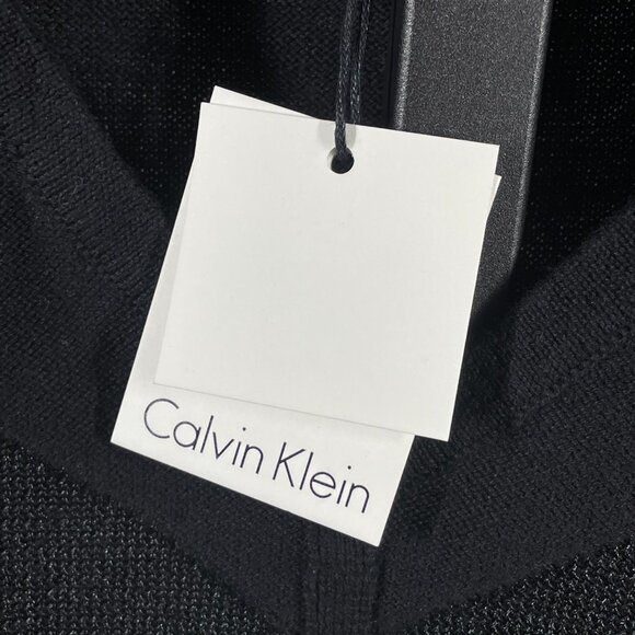 NEW Calvin Klein Sweater Womens Medium black knit chevron preppy casual - Picture 5 of 10
